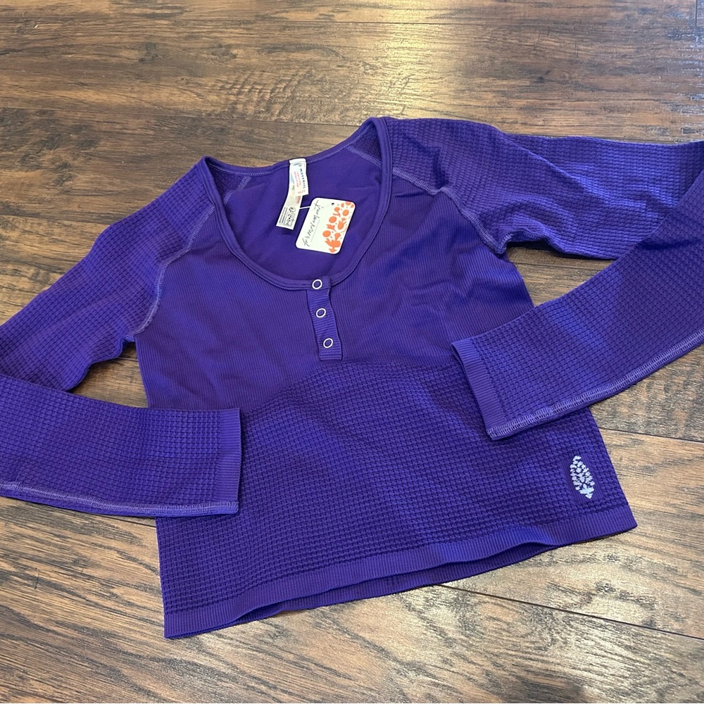 NWT FP Free People Movement Women's Bail Out Long Sleeve Layer - Dark Amethyst